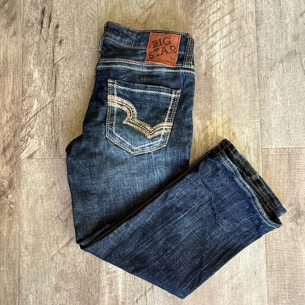 Big Star Y2K Women’s Denim Embellished Stitching Casey K Cropped Jeans Size 27